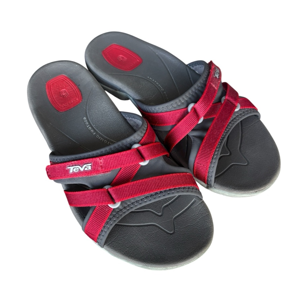 Teva Red Tirra Slide Sandals with a Shoc Pad and Anatomic Footbed 6